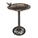 Garden Bird Bath Bronze Plastic