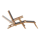 Deck Chair With Footrest Solid Teak Wood Black