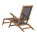 Deck Chair With Footrest Solid Teak Wood Black