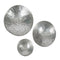 3 Piece Aluminium Decor Wall Bowl Set Silver
