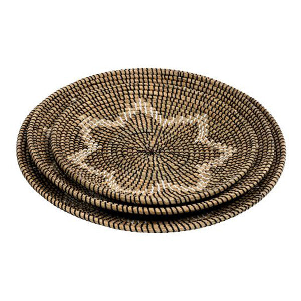 3 Piece Seagrass Wall Hanging Plate Set Natural