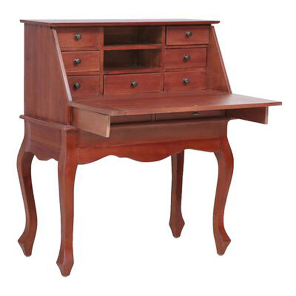 Secretary Desk Brown 78X42X103 Cm Solid Mahogany Wood