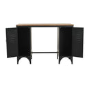 Double Pedestal Desk Solid Firwood And Steel 120X50X76 Cm