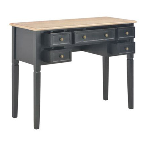 Writing Desk Brown And Black Wood