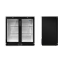 Bar Fridge 2 Glass Door Commercial Display Freezer Drink Cooler Black