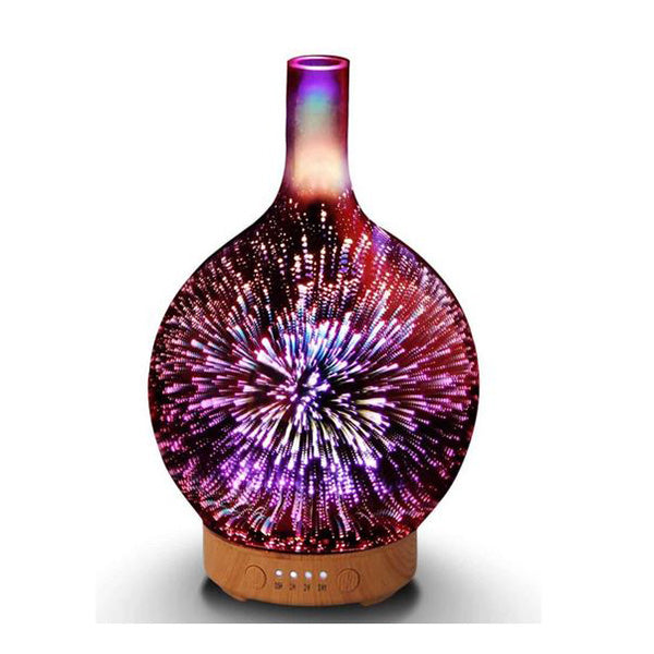 100Ml Mirror 3D Fireworks Aromatherpay Humidifier Essential Oil Aroma