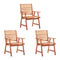 Outdoor Dining Chairs 3 Pcs With Grey Cushions Solid Acacia Wood