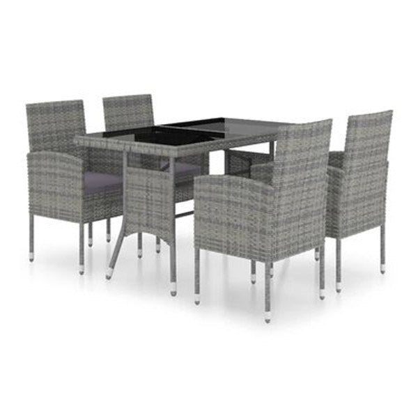 5 Piece Garden Dining Set Poly Rattan Anthracite And Grey