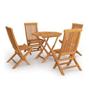 5 Piece Garden Dining Set Solid Teak Wood 85X85X76 Cm
