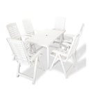7 Piece Outdoor Dining Set Plastic White