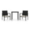 3 Piece Garden Dining Set With Cream Cushion Poly Rattan Black