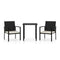 3 Piece Garden Dining Set With Cream Cushion Poly Rattan Black