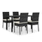 5 Piece Garden Dining Set With Cushion Poly Rattan Black