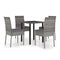 5 Piece Garden Dining Set With Grey Cushions Poly Rattan
