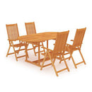 5 Piece Garden Dining Set Solid Teak Wood