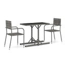 3 Piece Garden Dining Set Grey