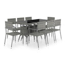9 Piece Garden Dining Set Poly Rattan Grey And Anthracite