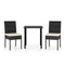 3 Piece Garden Dining Set With Cream Cushions Poly Rattan Black