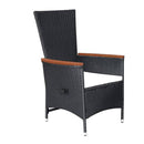 5 Piece Garden Dining Set Black With Cushions