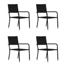 5 Piece Garden Dining Set Poly Rattan Black With Armrest
