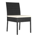 3 Piece Garden Dining Set With Cream Cushions Poly Rattan Black
