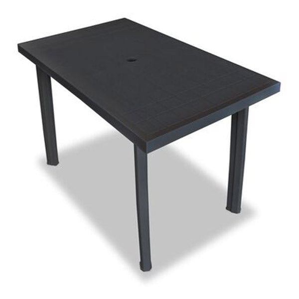7 Piece Outdoor Dining Set Plastic Anthracite