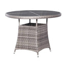 5 Piece Garden Dining Set Grey And Anthracite Poly Rattan