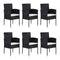 7 Piece Garden Dining Set With Cream White Cushions Poly Rattan Black