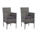 3 Piece Garden Dining Set With Cushions Grey And Anthracite
