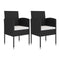 3 Piece Garden Dining Set Black Poly Rattan And Glass