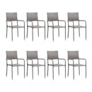 9 Piece Garden Dining Set Poly Rattan Grey And Anthracite