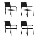 5 Piece Garden Dining Set Black Poly Rattan