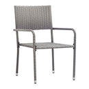 3 Piece Garden Dining Set Grey