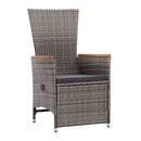 5 Piece Garden Dining Set Grey With Dark Grey Cushions
