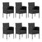 7 Piece Garden Dining Set With Cushions Poly Rattan Black