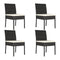 5 Piece Garden Dining Set With Cream Cushions Poly Rattan Black