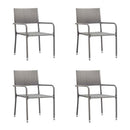 5 Piece Garden Dining Set Grey And Anthracite Poly Rattan