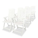 7 Piece Outdoor Dining Set Plastic White