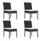 5 Piece Garden Dining Set With Cushion Poly Rattan Black