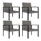 5 Piece Garden Dining Set With Cushions Poly Rattan Grey And Black