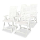 5 Piece Outdoor Dining Set Plastic White