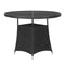 5 Piece Garden Dining Set Black Poly Rattan