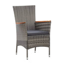5 Piece Garden Dining Set With Cushions Poly Rattan Grey