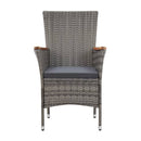 5 Piece Garden Dining Set With Cushions Poly Rattan Grey