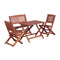 4 Piece Outdoor Dining Set For Children Solid Eucalyptus Wood