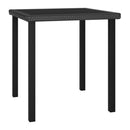 Garden Dining Table Black 70X70X73 Cm Poly Rattan