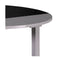 Dining Table Round Shape Mdf Wooden Base High Gloss Black And White