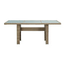 Garden Dining Table Brown 200X100X74 Cm Glass And Poly Rattan