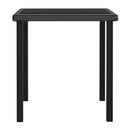 Garden Dining Table Black 70X70X73 Cm Poly Rattan
