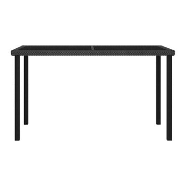 Garden Dining Table Black 140X70X73 Cm Poly Rattan